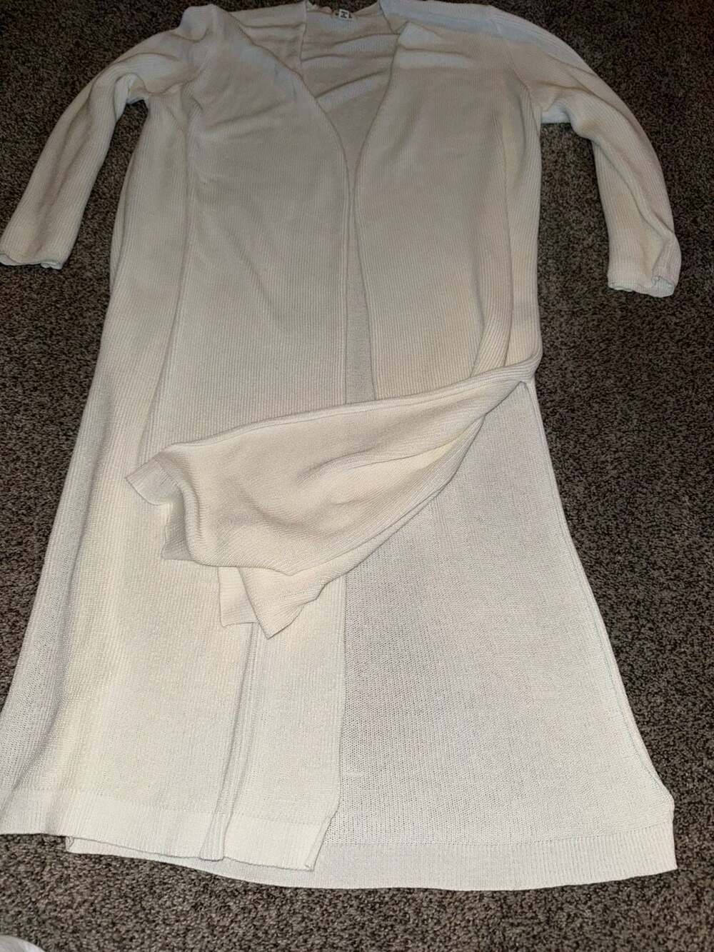 POL Clothing Longline Open-Front Ribbed Knit Cardigan - Picture 3 of 4
